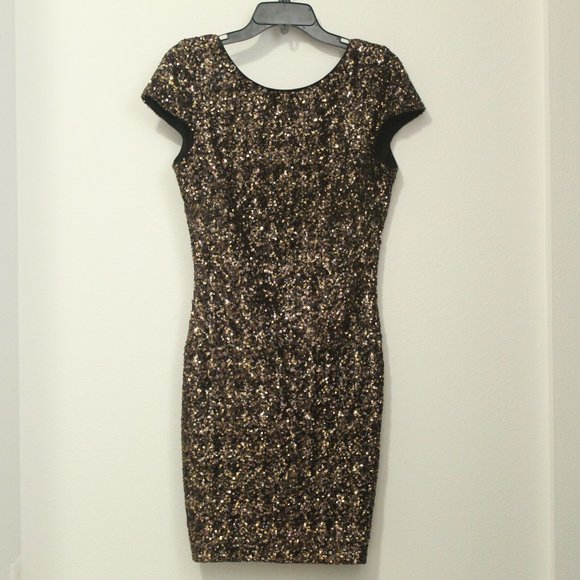 dress the population tabitha sequin dress DRESS THE POPULATION 'TABITHA" SEQUIN STRIPE MESH BERRY MINI-DRESS sz S